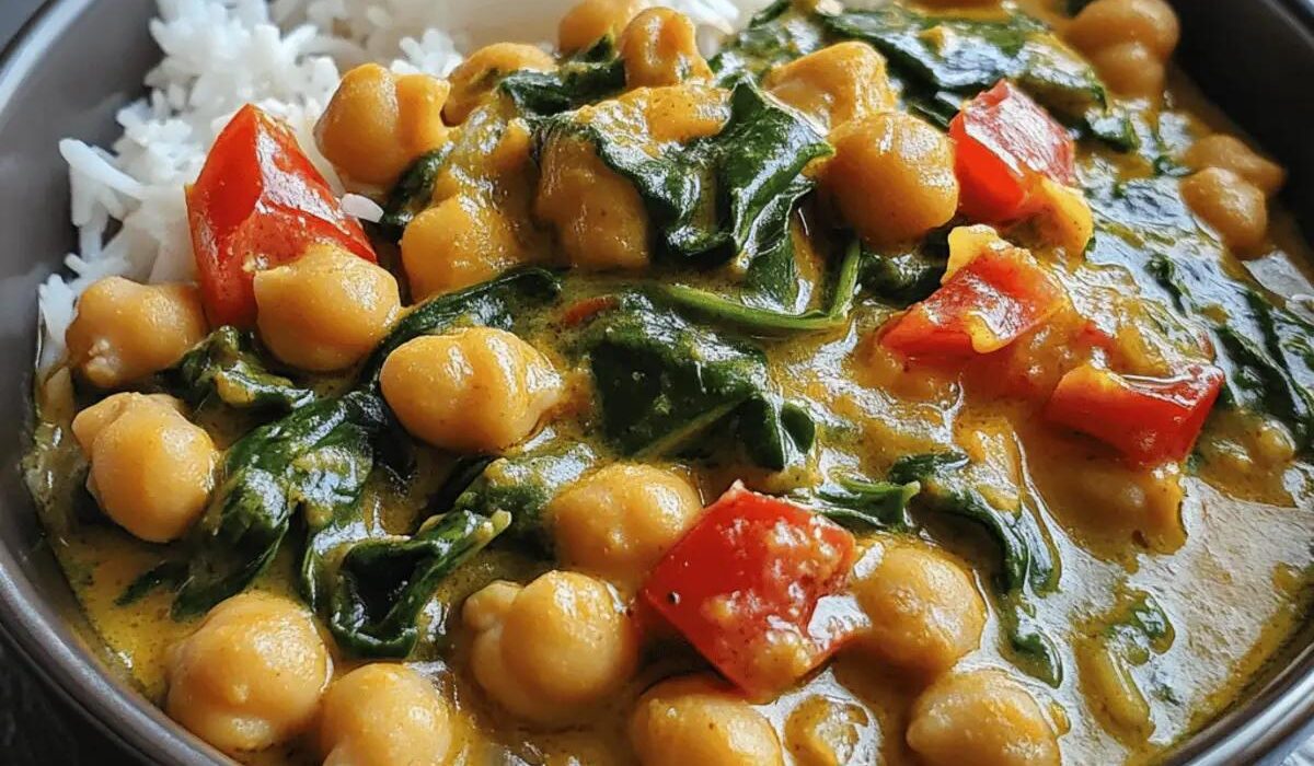 chickpea spinach curry vegan one pot dinner
