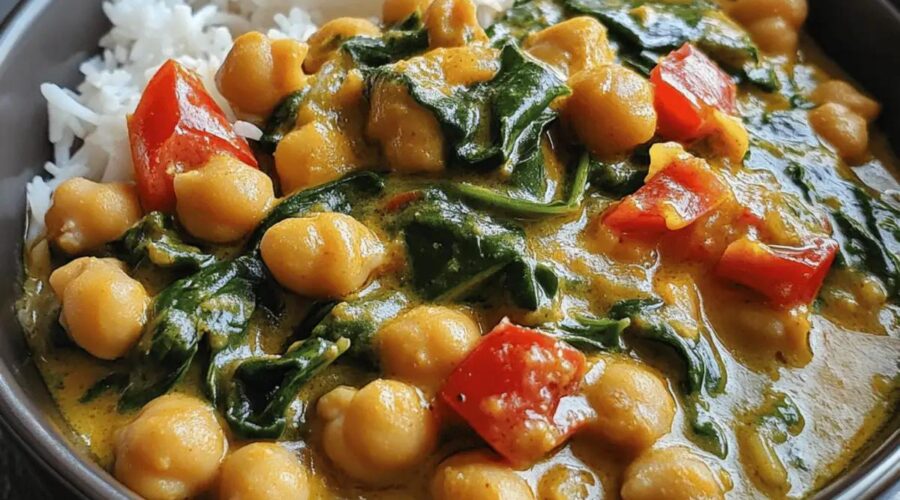 chickpea spinach curry vegan one pot dinner