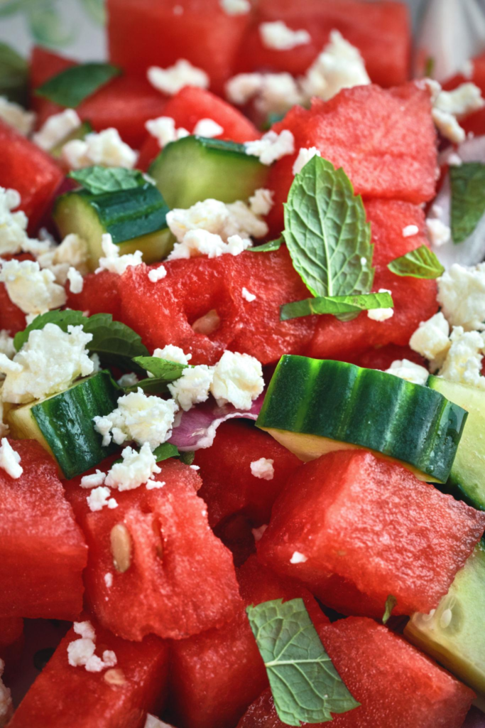 Watermelon Feta Salad With Mint (Fresh Summer Vegan Version)
