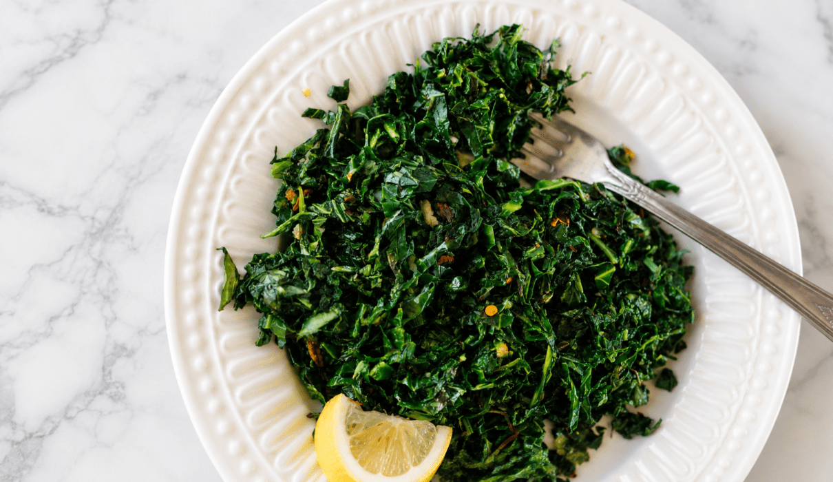 Garlicky greens made with sautéed kale and leafy vegetables cooked with fresh garlic and seasonings.