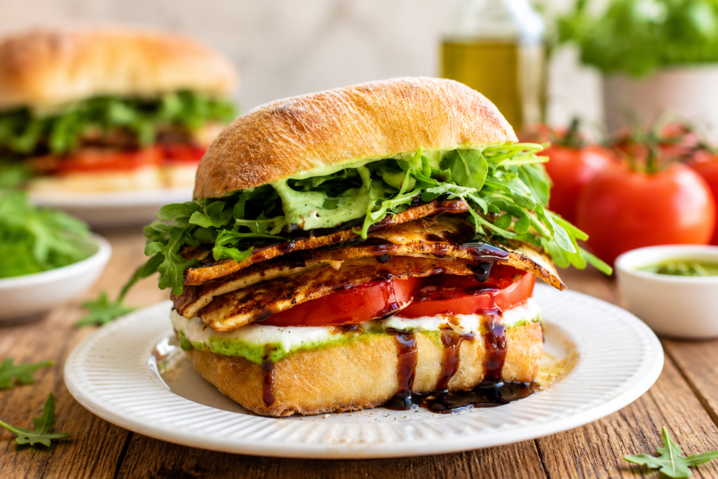 Vegan Caprese Sandwich with Tofu (Fresh, Flavorful & Easy Lunch)
