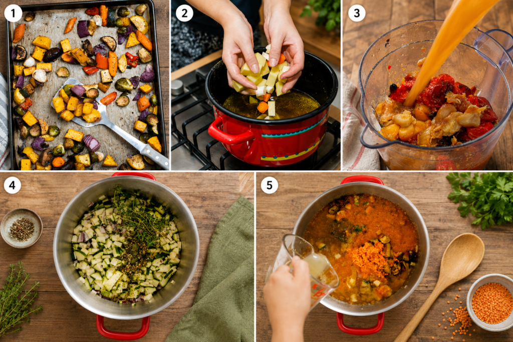 Roasted Vegetable Soup Recipe (Healthy, Easy & Flavorful Vegan Soup)