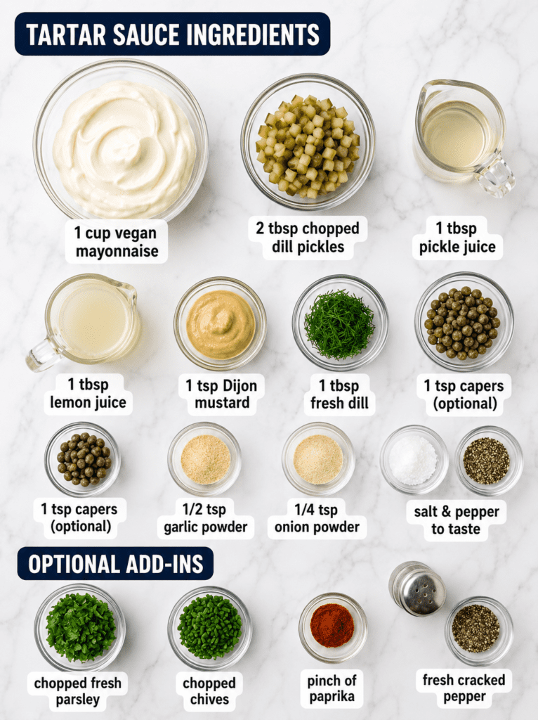Vegan Tartar Sauce (Easy Dairy-Free Condiment Recipe)