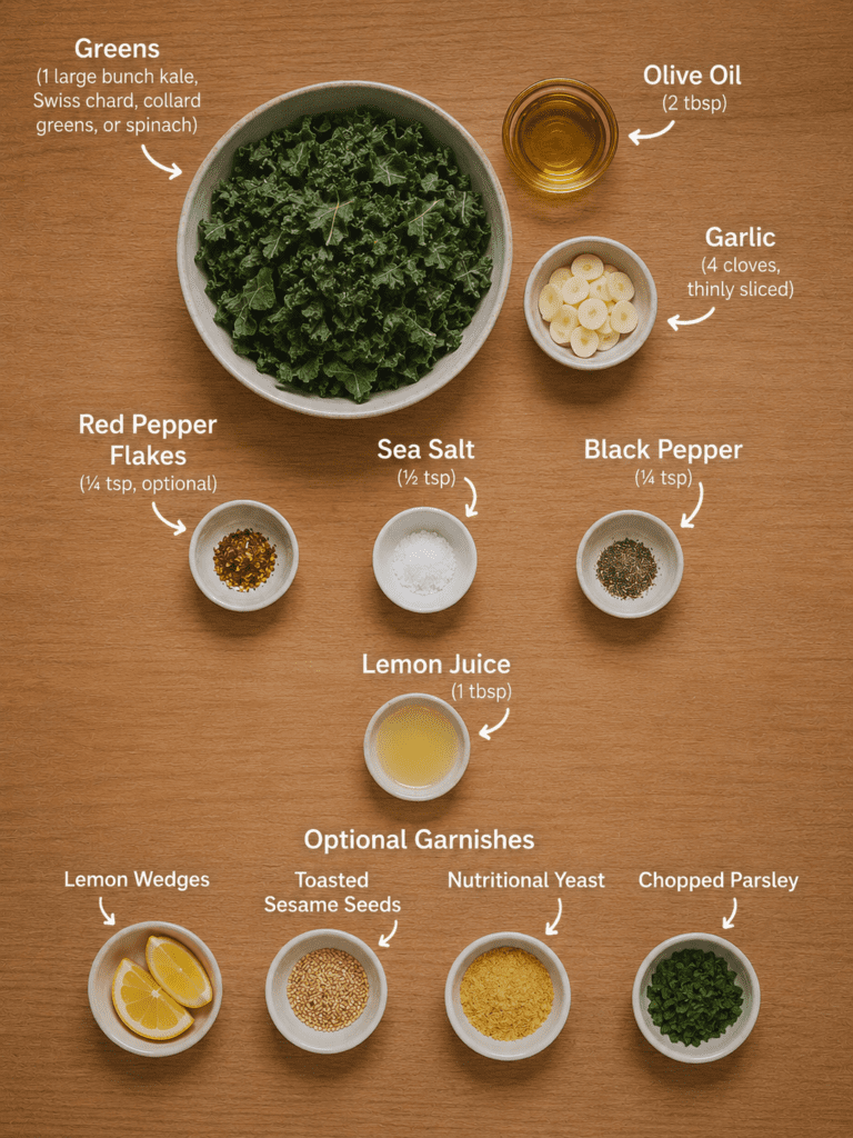 Garlicky Greens Recipe (Healthy Side Dish in 15 Minutes)