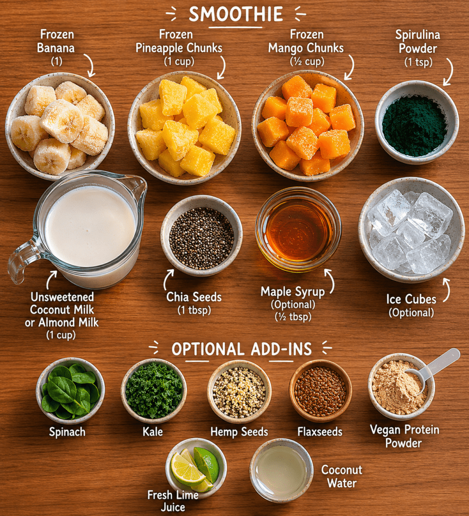 Spirulina Smoothie Recipe (Healthy Green Superfood Drink)